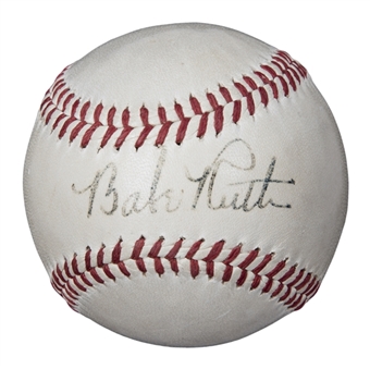 Babe Ruth Single Signed OAL Harridge Baseball (PSA/DNA & JSA)